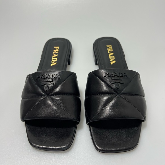 Prada Shoes - Prada Quilted Slip On Sandals Leather Black Women’s EU 36/US 6